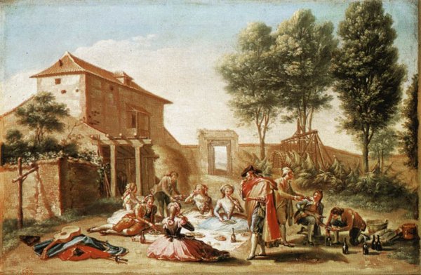 Lunch on the Field by Francisco Bayeu y Subias - Hand-Painted Oil Painting Reproduction