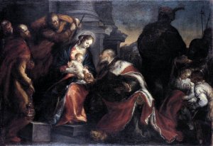 Adoration of the Magi Oil painting by Francisco Camilo