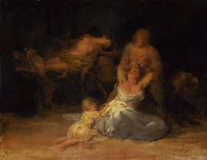 Act of Violence against Two Women by Francisco De Goya Oil Painting