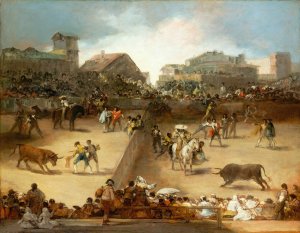Bullfight in a Divided Ring by Francisco De Goya Oil Painting