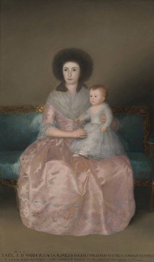 Condesa de Altamira and Her Daughter, Maria Agustina by Francisco De Goya Oil Painting