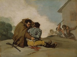 Friar Pedro Binds El Maragato with a Rope by Francisco De Goya Oil Painting