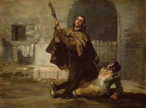 Friar Pedro Clubs El Maragato with the Butt of the Gun by Francisco De Goya Oil Painting