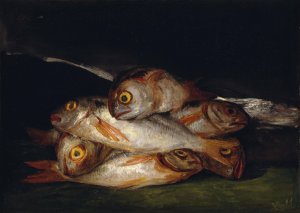 Still Life With Golden Bream by Francisco De Goya Oil Painting