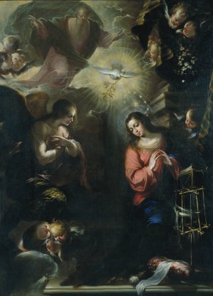 Annunciation by Francisco De Solis Oil Painting