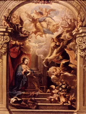 Annunciation painting by Francisco De Solis