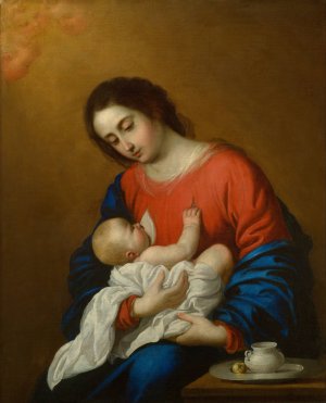 Madonna And Child by Francisco De Zurbaran Oil Painting
