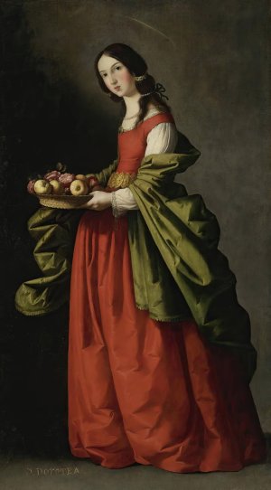 Saint Dorothy by Francisco De Zurbaran Oil Painting