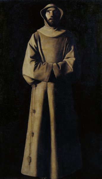 Saint Francis Of Assisi According To Pope Nicholas V's Vision  by Francisco De Zurbaran - Hand-Painted Oil Painting Reproduction