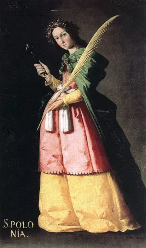 St Apolonia painting by Francisco De Zurbaran