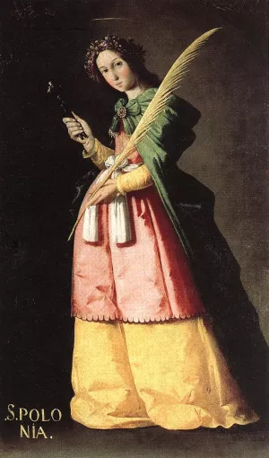 St. Apolonia by Francisco De Zurbaran - Oil Painting Reproduction