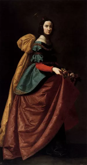 St Elizabeth of Portugal Oil painting by Francisco De Zurbaran