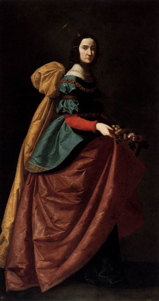 St Elizabeth of Portugal by Francisco De Zurbaran - Hand-Painted Oil Painting Reproduction