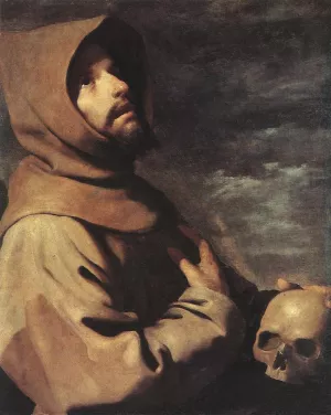 St Francis painting by Francisco De Zurbaran