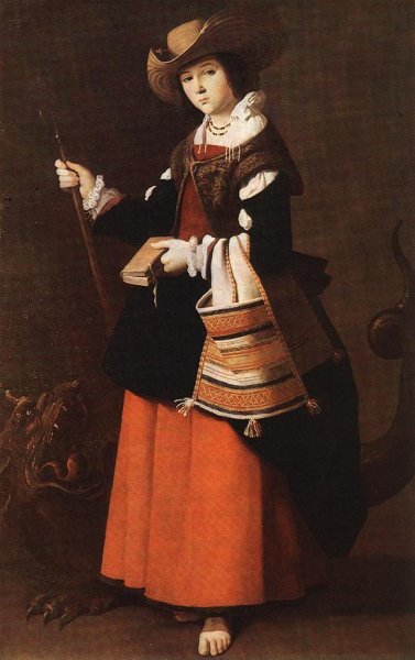 St Margaret by Francisco De Zurbaran - Hand-Painted Oil Painting Reproduction