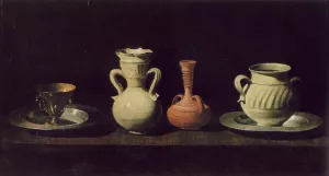 Still Life with Pottery Jars Oil painting by Francisco De Zurbaran