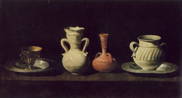 Main Product Photo of Still Life with Pottery Jars Painting by Francisco De Zurbaran