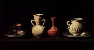 Still-Life with Pottery Jars by Francisco De Zurbaran - Oil Painting Reproduction