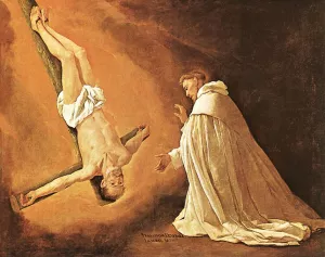 The Apparition of Apostle St Peter to St Peter of Nolasco Oil painting by Francisco De Zurbaran