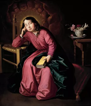 The Child Virgin Asleep Oil painting by Francisco De Zurbaran