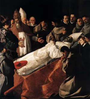 The Lying-in-State of St Bonaventura by Francisco De Zurbaran - Oil Painting Reproduction