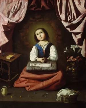 The Young Virgin by Francisco De Zurbaran Oil Painting