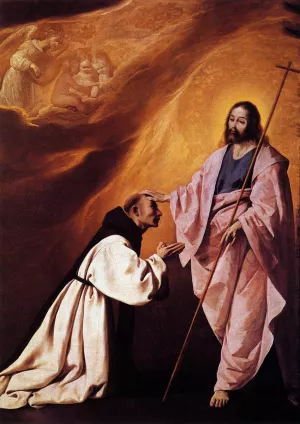 Vision of Brother Andres Salmeron by Francisco De Zurbaran - Oil Painting Reproduction