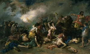 Batalla de Sagunto by Francisco Domingo Marques - Oil Painting Reproduction