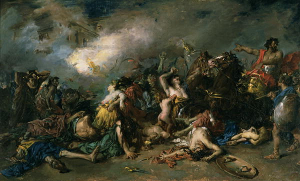 Batalla de Sagunto by Francisco Domingo Marques - Hand-Painted Oil Painting Reproduction