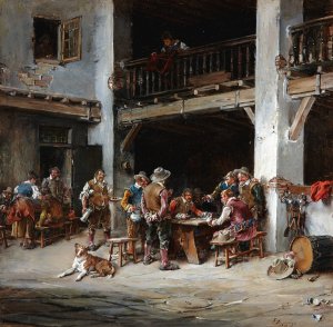 En La Posada by Francisco Domingo Marques Oil Painting
