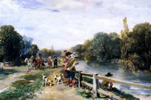 Figuras Junto al Rio by Francisco Domingo Marques Oil Painting