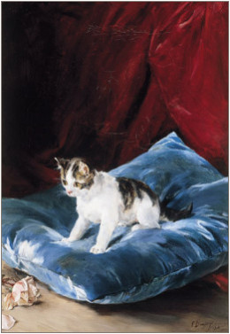 Gatito Jugando by Francisco Domingo Marques Oil Painting