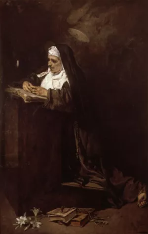 Monja Rezando by Francisco Domingo Marques Oil Painting