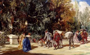 The Hunters painting by Francisco Domingo Marques