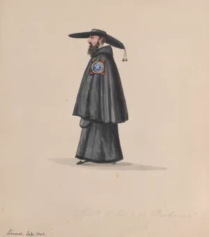 A monk from the order of Barbones by Francisco Fierro Oil Painting