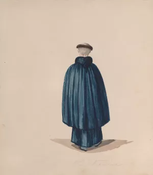 A monk from the order of St Francis viewed from behind by Francisco Fierro Oil Painting