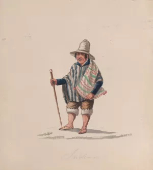 A Peruvian man by Francisco Fierro Oil Painting