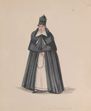 A priest from the order of Santo Domingo by Francisco Fierro Oil Painting
