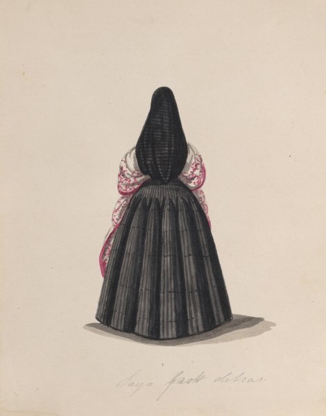 A woman wearing the saya viewed from behind  by Francisco Fierro - Hand-Painted Oil Painting Reproduction