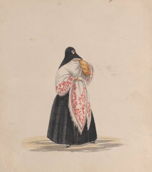 An elegantly dressed woman by Francisco Fierro Oil Painting