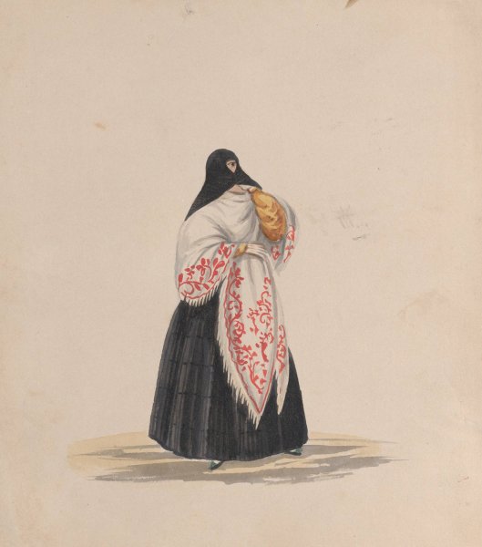 An elegantly dressed woman  by Francisco Fierro - Hand-Painted Oil Painting Reproduction