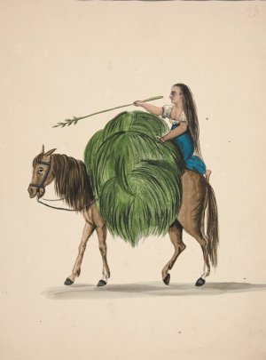 Indian Girl Returning from the Fields by Francisco Fierro Oil Painting