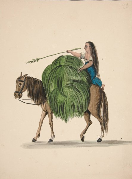 Indian Girl Returning from the Fields  by Francisco Fierro - Hand-Painted Oil Painting Reproduction