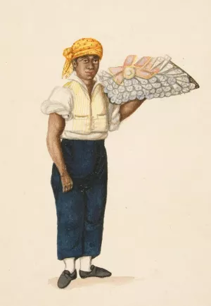 Indian Man Carrying Tray by Francisco Fierro Indian Man Carrying Tray by Francisco Fierro Oil Painting