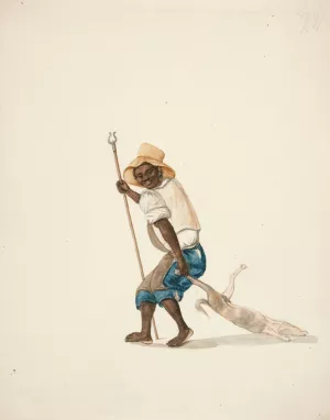 Indian Man Dragging Dead Dog by Francisco Fierro Oil Painting