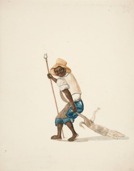 Indian Man Dragging Dead Dog  by Francisco Fierro - Hand-Painted Oil Painting Reproduction