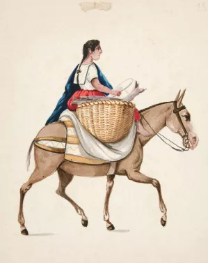 Indian Woman on Horseback by Francisco Fierro Oil Painting