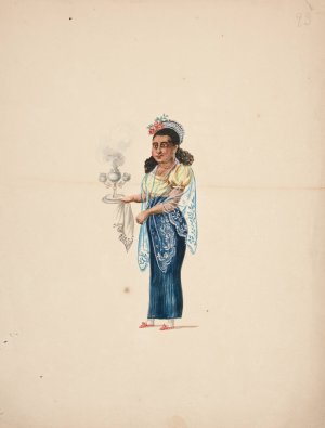 Woman with a Candelabra by Francisco Fierro Oil Painting