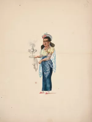 Woman with a Candelabra by Francisco Fierro Oil Painting