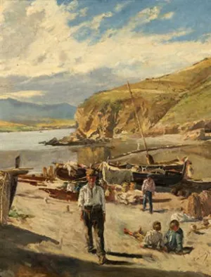 En La Playa by Francisco Gimeno Arasa Oil Painting